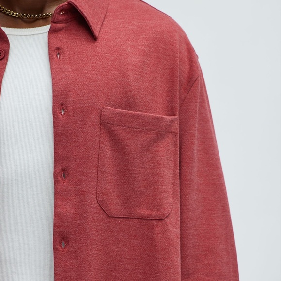 Red Button-Up Shirt - Picture 2 of 3